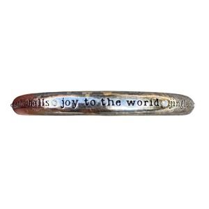 Brighton Stamped Christmas Carol Song Lyric Bangle‎ Bracelet Silver Tone